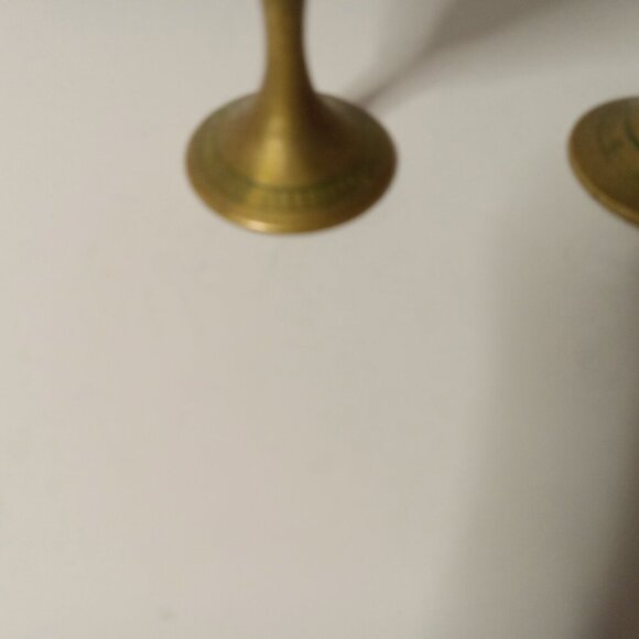 Set of 2 Vintage Etched Brass  Goblet Chalice Cups  2.5 in - Picture 5 of 12